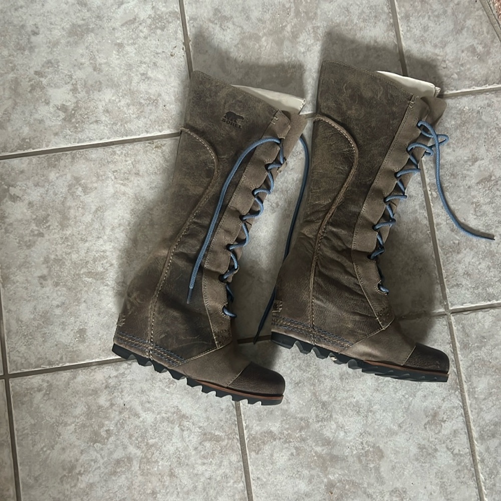 Sorrel Cate the Great Wedge Lace Up Tall Boot